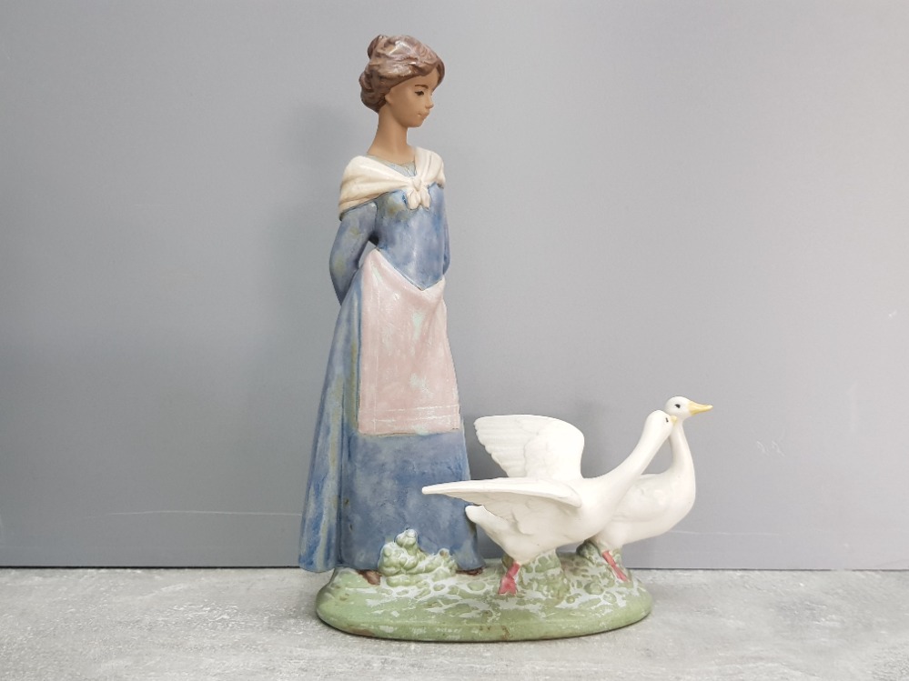 Lladro figure 2286 barnyard scene gres finish