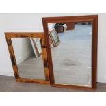 2 wall mirrors including 1 with wood and gilt frame and maritime