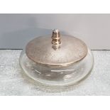 Birmingham 1928 silver hallmarked lidded glass bowl 59.8g