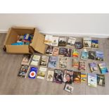 Large box of books mainly war includes eight army,the battle of spain and battlefield by richard