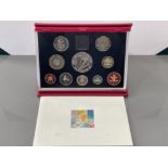 Coins Royal mint 1998 deluxe red proof coin set in original case and coa