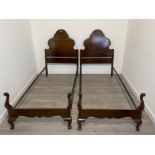 2 mahogany serpentine 3ft bed frames