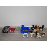 Large collection of porcelain and glass items incluing ringtons tea pot, studio pottery jug and