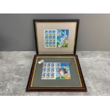 2 framed looney tunes USA stamps Bugs Bunny & Daffy Duck