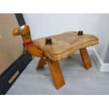 Leather camel foot stool