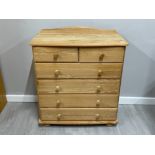 Pine 2 over 4 drawers (solid) 85cm x 39cm x 1m