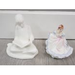 2 royal doulton figures includes minature hn 3215 ninette by peggy Davies together with images