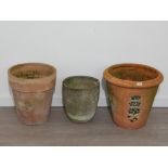 3 large garden planters