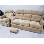 G-plan sofa suite together with reclining electric xhair