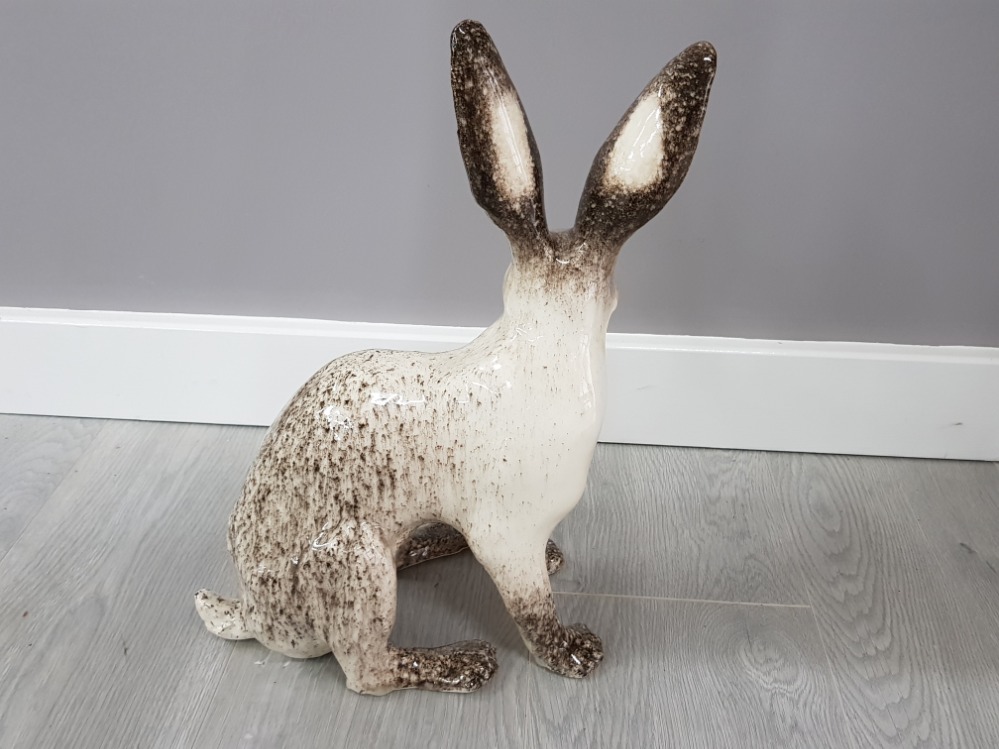 Winstanley pottery arctic hare with signature on foot - Image 3 of 3