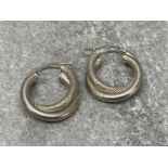 Silver creole hoop earrings 4.6g