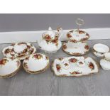 16 pieces of royal Albert tea China includes teapot, cake stand etc