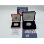Royal mint 1997 QEII golden wedding crown £5 silver coin & 2001 silver proof Victorian Anniversary