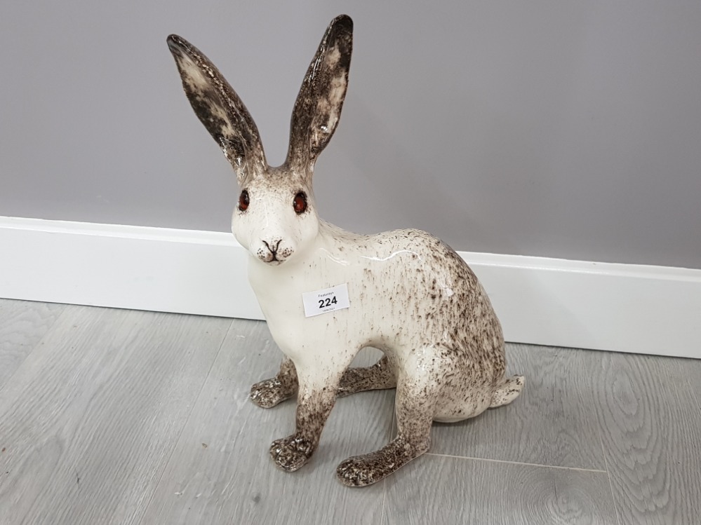 Winstanley pottery arctic hare with signature on foot