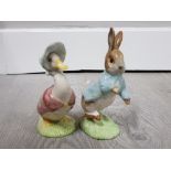 2 royal albert beatrix potter ornaments peter rabbit and jemima puddleduck