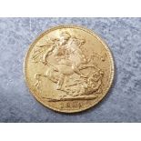 22ct gold 1889 queen Victoria jubilee head full sovereign coin