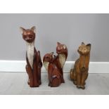 Pair plus 1 gleneagles studio cat ornaments plus 1 other