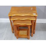 Nest of 3 hardwood tables