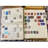 Stamp album containing mixed vintage stamps from around the world, Uk, Spain, Turkey, China etc