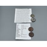 Half pennies re-strikes key dates 1776 & 1781with 2 Roman Spintria tokens
