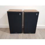 A pair of wharfedale lazer 100 speakers nominal impedance 6 ohms . Height 57 cms