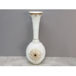 Hand painted and gilded milk glass vase, H41cm