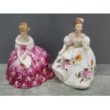 2 royal doulton lady figures marilyn and Victoria, both in excellent condition
