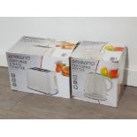 Ambiano textured 2 slice toaster and kettle both boxed