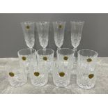 12 pieces of Cristal de France cut lead glass crystal