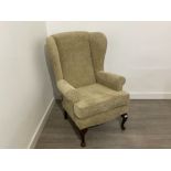 Sherborne wingback chair, good clean condition with fire tag