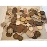 Good assortment of English pre decimal coins and world coins