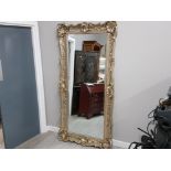 Large champagne leaner mirror, 99x199cm, with multiple hooks to hand both horizontal and vertical