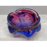 Murano Sommerso bowl in deep cobalt and amethyst