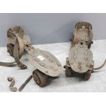 Pair of original 1950s metal roller skates by British maker Davies