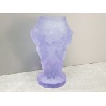 Czechoslovakian glass vase in the style of Desna in purple 13cm