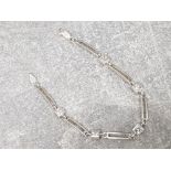 Silver and square cz bar design bracelet 7.9g