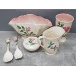 6 pieces of maling lustre in the pink blossom pattern