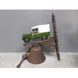 Landrover series 1 cast iron external door bell , complete with hooked bell ringer