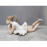 Nao by lladro figure pretty young ballerina laying down