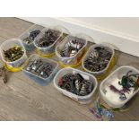 8 tubs all containing wizkids pirates constructible strategy game pieces all ships and monsters
