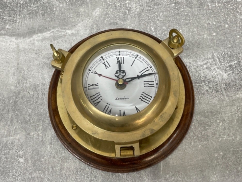 Brass porthole clock