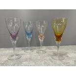 4 coloured glasses