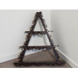 Triangular wall shelves decorated with Astral signs 82x79cm