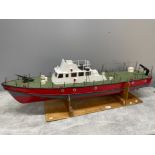 Large model patrol boat with motor remote control 110cm x 30cms