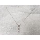 Silver triple bar link pendant and chain 4.5g
