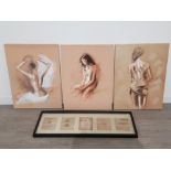 3 beautiful canvases and one framed leonardo de Vinci prints