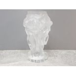 Czechoslovakian glass vase in the style of Desna phyche nude, 13cm