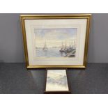 2 Dorien Fenwick watercolours “new quay” North Shields 27cm x 36cms signed and dated 1987 and