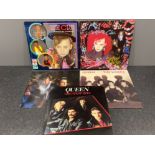 5 vinyl albums including Queen The works and greatest hits, Wham Freedom long version and Culture