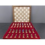 Stunning complete set of mythical Greeks gods chess set with ceramic board